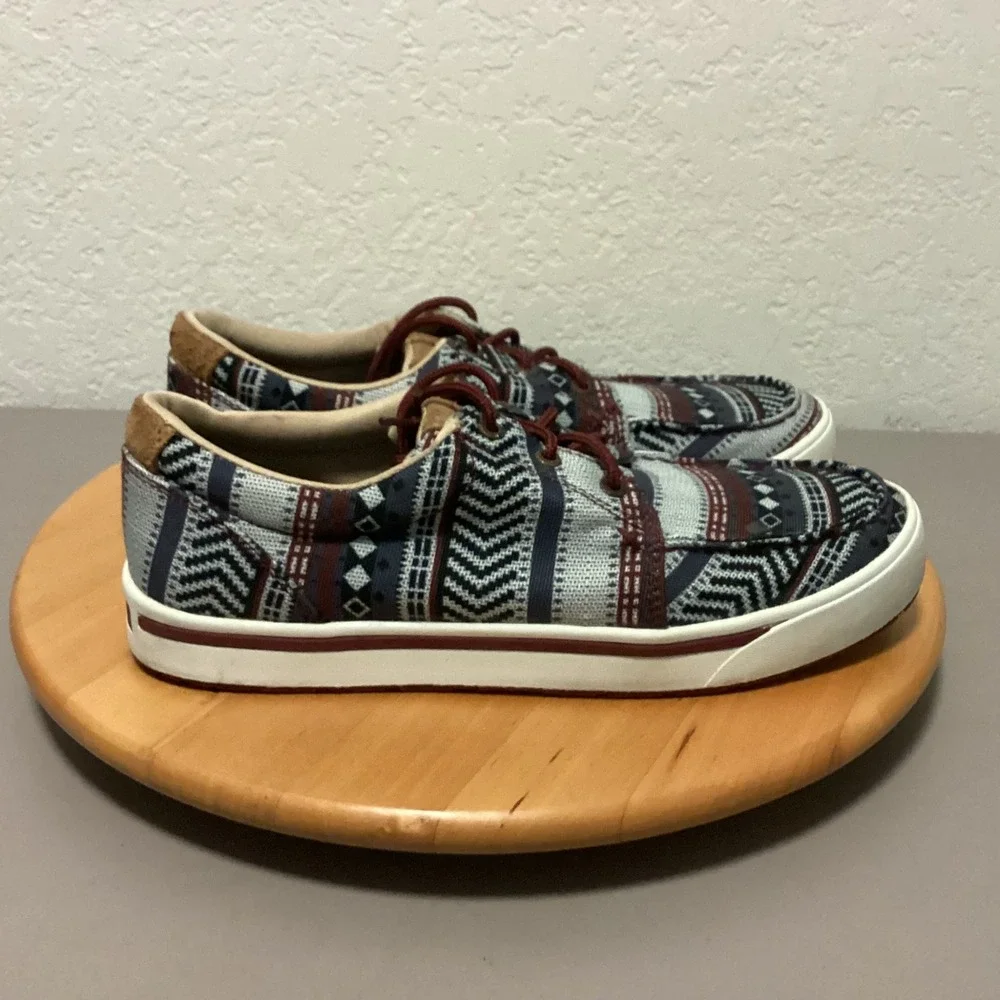 Twisted X Men's Loper Casual Shoes Size 9 M Aztec Print Gray Maroon